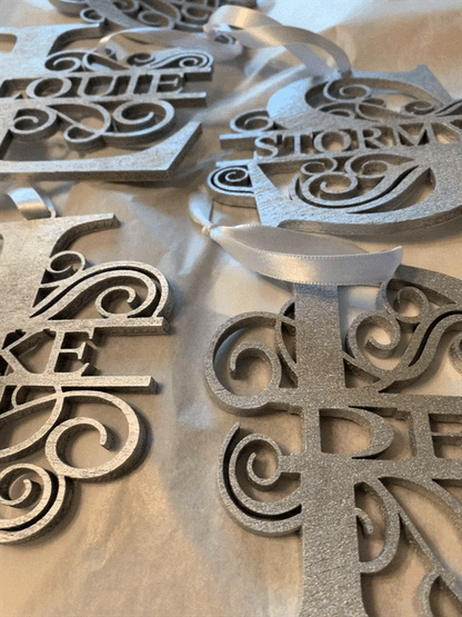 Split Monogram Ornament