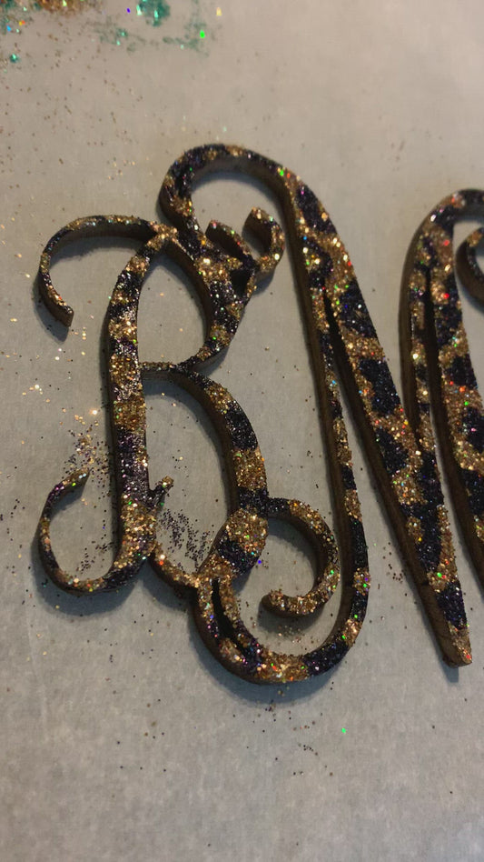 Animal print Vine Monogram Car charm