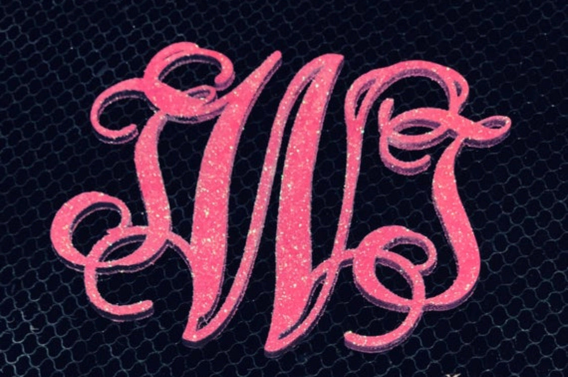 Vine Monogram Car Charm