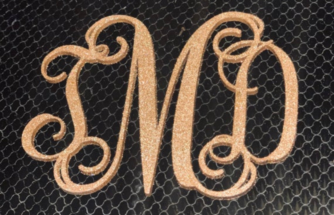 Vine Monogram Car Charm