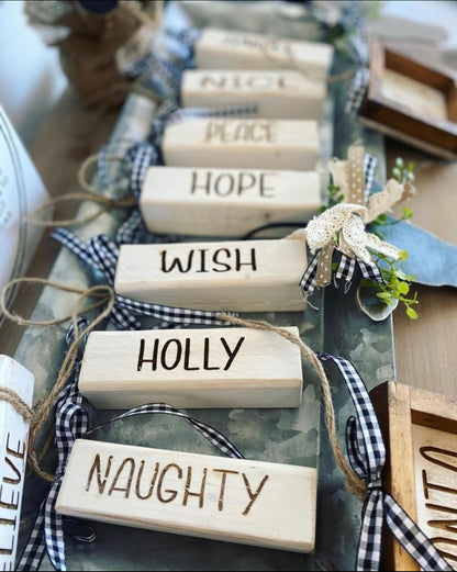 Farmhouse Block Ornaments