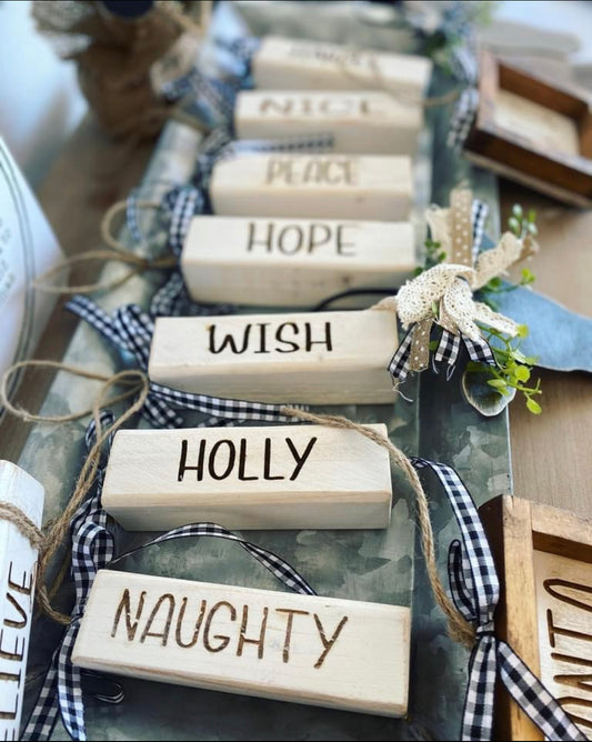 Farmhouse Block Ornaments
