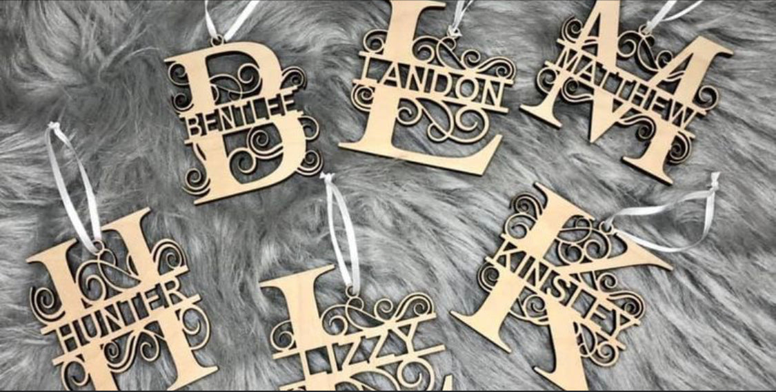 Split Monogram Ornament