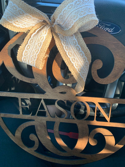Split Monogram Door Hanger
