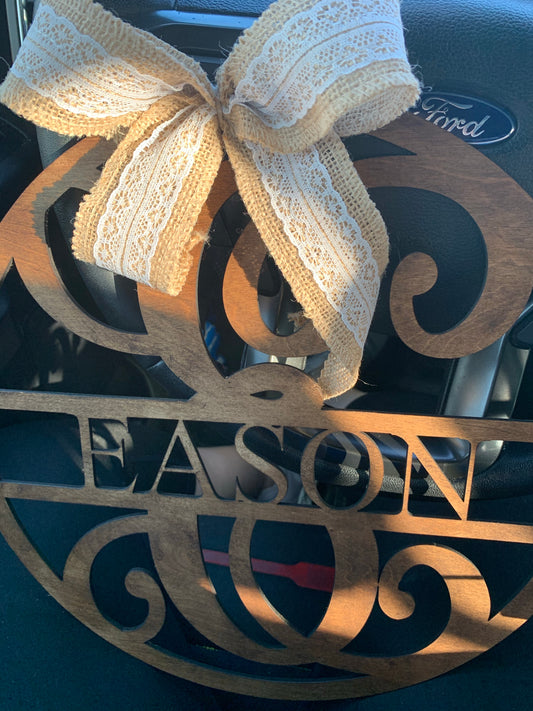Split Monogram Door Hanger